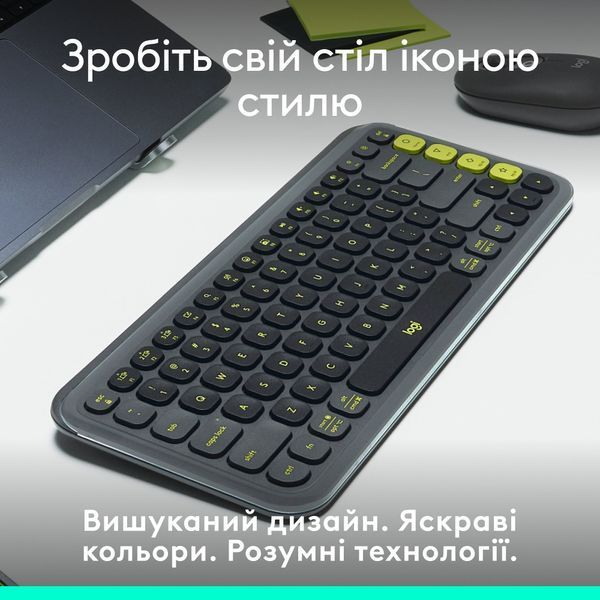 Клавiатура бездротова Logitech Pop Icon Keys Graphite (920-013157) 530296 фото