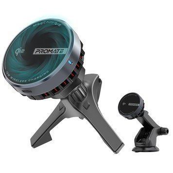 Бездротовий зарядний пристрій Promate MagChill-Qi2 MagSafe Black 541253 фото