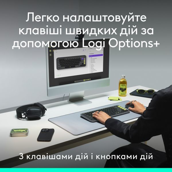 Комплект (клавіатура, миша) бездротовий Logitech Pop Icon Combo Rose (920-013142) 530340 фото