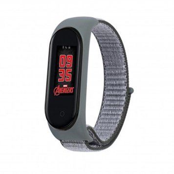 Ремінець BeCover Nylon Style для Xiaomi Mi Smart Band 5/Mi Smart Band 6 Gray/Black (705423) 334021 фото