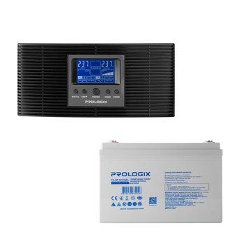 Комплект резервного живлення Prologix 1200 (PLP1200XL) 1200VA/1000Вт + АКБ PL12-100GEL, GEL 530401 фото