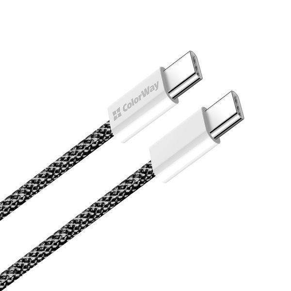 Кабель ColorWay USB Type-C + USB Type-C (M/M), 3.0 А, 1 м, Black (CW-CBPDCC061-BK) 525067 фото