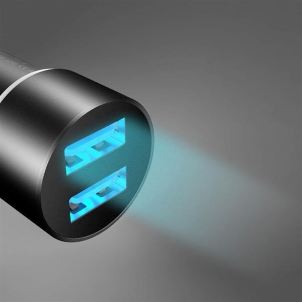 Автомобільний зарядний пристрій SkyDolphin SZ02 Aluminium (2USB, 2.4A) Black (AZP-000074) 382973 фото