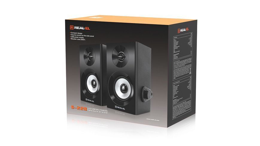 Акустична система REAL-EL S-228 Black 536302 фото