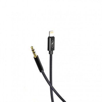 Кабель SkyDolphin SR26 Braided Wire 3.5 мм - Lightning (M/M), 1 м, Black (SDAUX-000069) 529199 фото