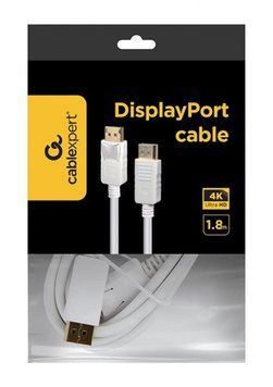 Кабель Cablexpert DisplayPort - DisplayPort V 1.2 (M/M), 1.8 м, білий (CC-DP2-6-W) 493859 фото