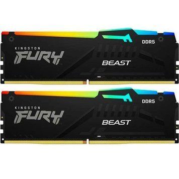 Модуль пам`яті DDR5 2x8GB/5200 Kingston Fury Beast RGB Black (KF552C40BBAK2-16) 482144 фото