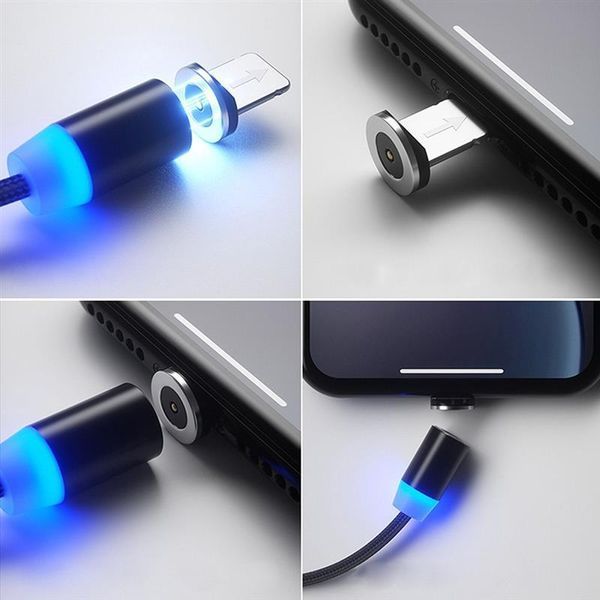 Кабель ColorWay Magnetic USB - Lightning + micro USB + USB Type-C (M/M), 2.4 А, 1 м, Black (CW-CBUU020-BK) 305929 фото