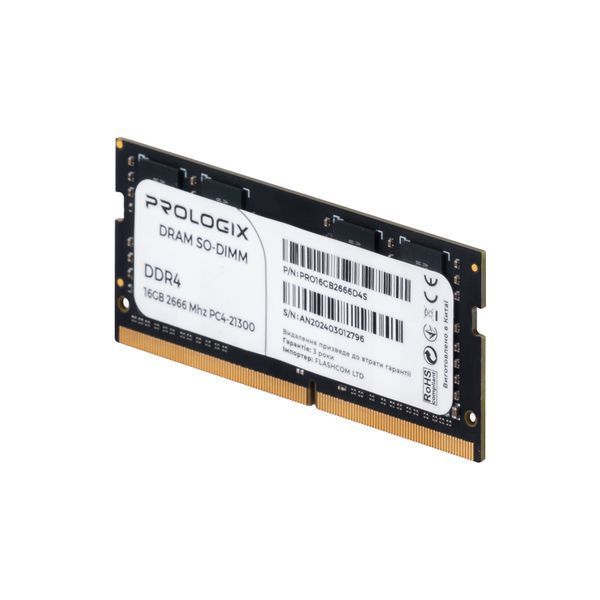 Модуль пам`ятi SO-DIMM 16GB/2666 DDR4 Prologix (PRO16GB2666D4S) 492238 фото