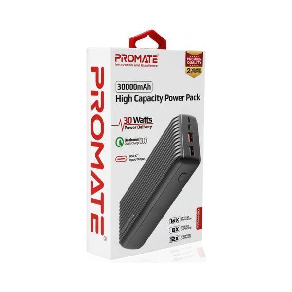 Універсальна мобільна батарея Promate Titan-30 Black 30000mAh 480037 фото