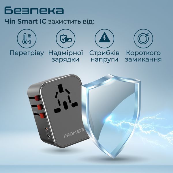 Зарядний пристрій Promate TripMate-36W Black 541504 фото