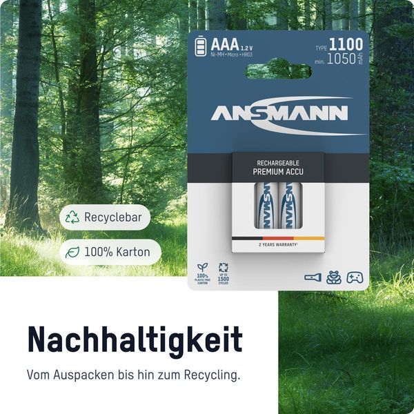 Акумулятори Ansmann AAA/HR03 NI-MH 1100 mAh BL 4 шт 535984 фото