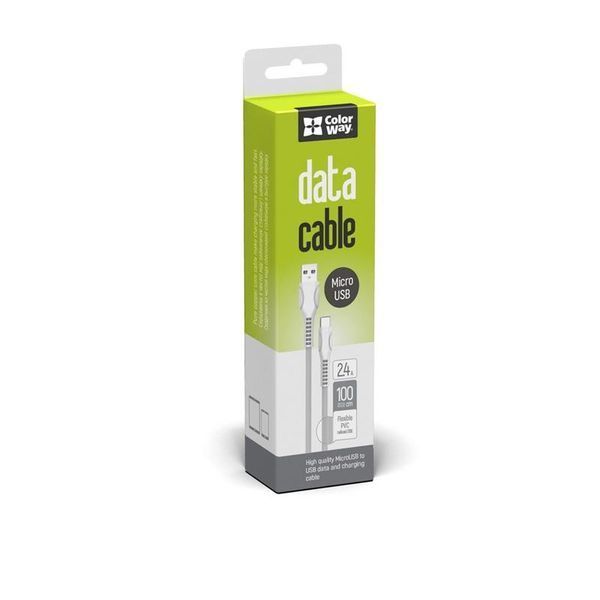 Кабель ColorWay USB - micro USB (M/M), Line-Drawing, 2.4 А, 1 м, White (CW-CBUM028-WH) 313483 фото