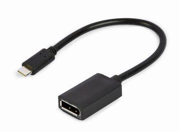 Адаптер Cablexpert USB Type-C - DisplayPort (M/F), 0.15 м, чорний (A-CM-DPF-02) 445199 фото