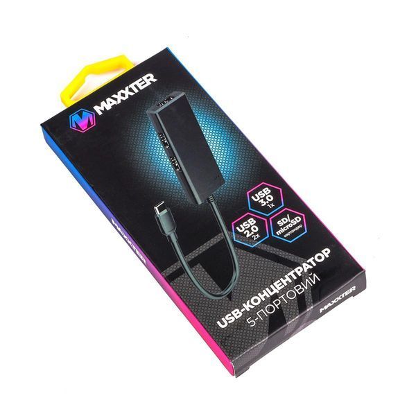 USB-хаб Maxxter USB Type-C 5-в-1 Black (HU3C-3PTF-01) 540725 фото