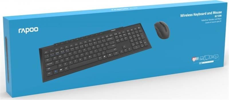 Комплект (клавіатура, миша) бездротовий Rapoo 8210M Wireless Black 445017 фото