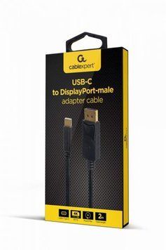 Кабель Cablexpert USB Type-C - DisplayPort (M/M), 2 м, чорний (A-CM-DPM-01) 445202 фото
