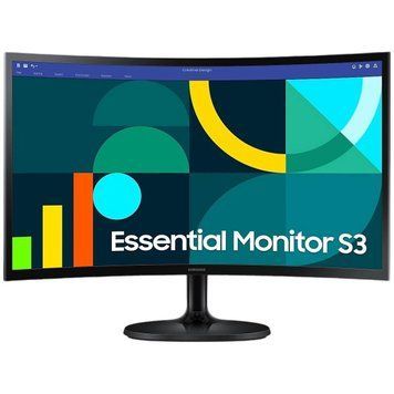 Монiтор Samsung 24" Essential S3 LS24D360 (LS24D360GAIXCI) VA Black Curved 100Hz 531384 фото