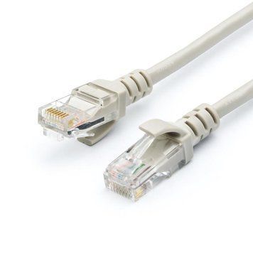 Патч-корд литий, UTP, RJ45, Cat.5e, 0,5m, сірий 19325 фото