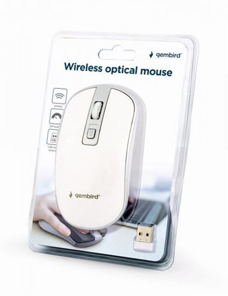 Миша бездротова Gembird MUSW-4B-06-WS White/Silver 470538 фото