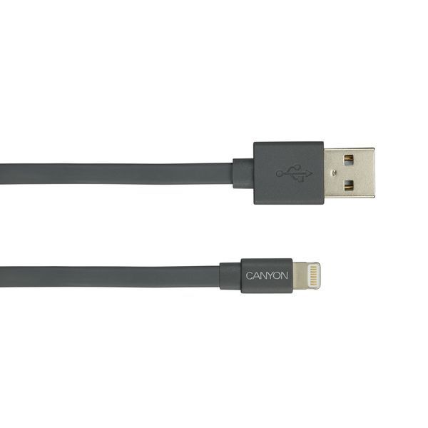 Кабель Canyon USB - Lightning (M/M) 0.96 м, Dark Grey (CNS-MFIC2DG) 263540 фото