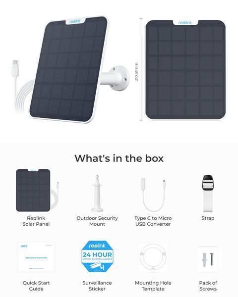 Сонячна панель Reolink Solar Panel 2 White 460230 фото