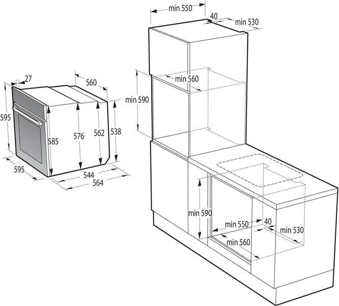 Вбудований комплект Варильна поверхня Gorenje G641EB + Духова шафа Gorenje BO6735E05B 540360 фото