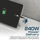 Кабель Promate PowerBolt240 USB Type-C - USB Type-C (M/M), 5 A, 240 W, 2 м, Black 541100 фото 2