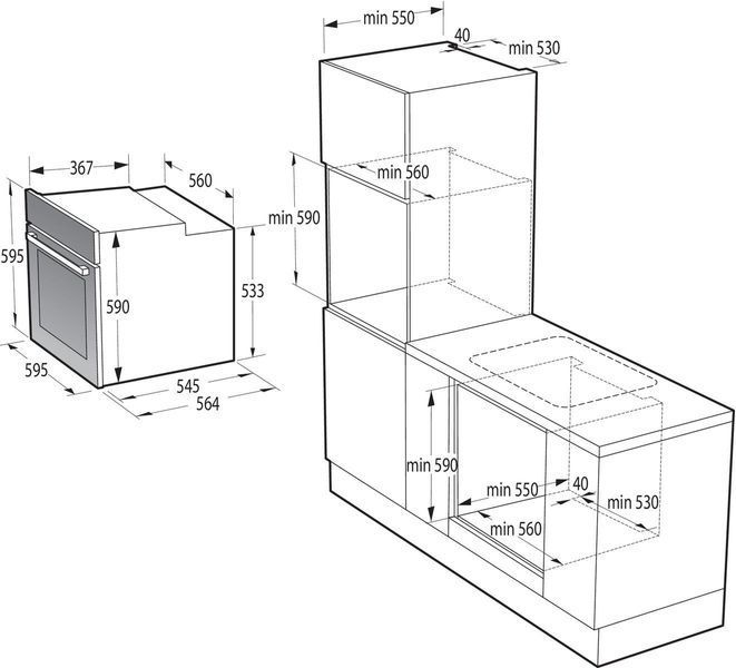 Вбудований комплект Варильна поверхня Gorenje G641EB + Духова шафа Gorenje BO6735E02BK 540362 фото
