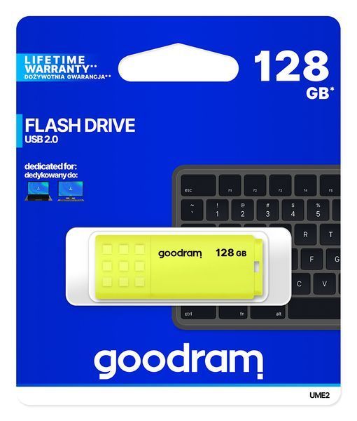 Флеш-накопичувач USB2.0 128GB Goodram UME2 Yellow (UME2-1280Y0R11) 286322 фото