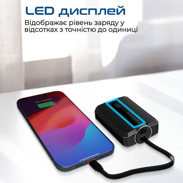Універсальна мобільна батарея Promate Neo-10Uni 10000mAh 30W Black 541510 фото