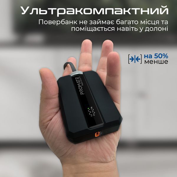Універсальна мобільна батарея Promate Neo-10Uni 10000mAh 30W Black 541510 фото