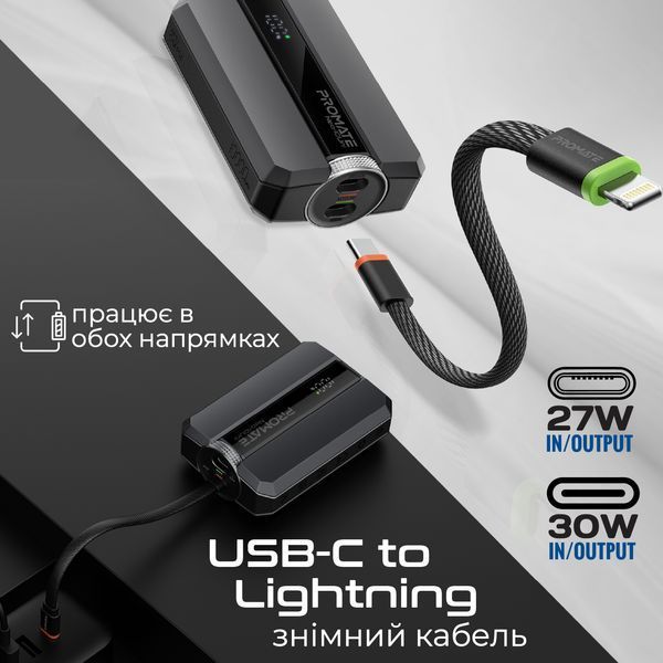 Універсальна мобільна батарея Promate Neo-10Uni 10000mAh 30W Black 541510 фото