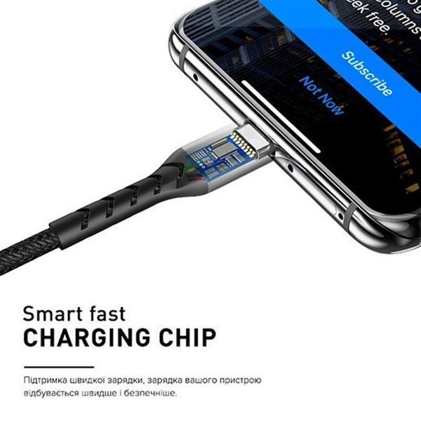 Кабель Luxe Cube Kevlar USB - micro USB (M/M), 1.2 м, чорний (8886668686242) 340034 фото