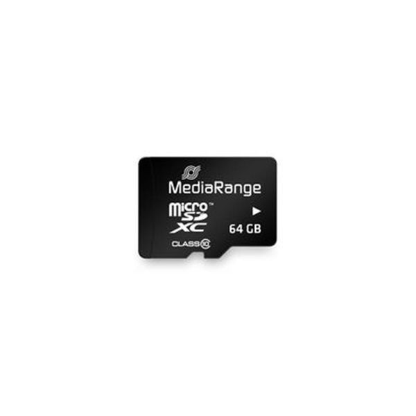 Карта пам`ятi MicroSDHC 64GB Class 10 MediaRange R60/W15MB/s + SD-adapter (MR955) 478910 фото