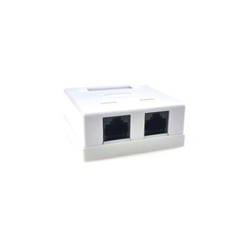 Розетка EServer (WT-2015A) 2хRJ-45, Cat5Е, зовнішня, білий 504348 фото
