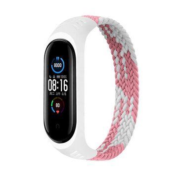 Ремінець BeCover Elastic Nylon Style для Xiaomi Mi Smart Band 5/Mi Smart Band 6 Size S Pink/White (706142) 364779 фото