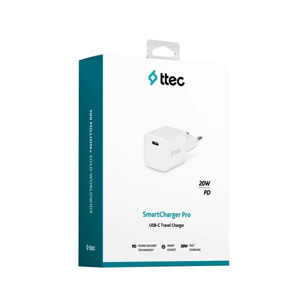 Мережевий зарядний пристрій Ttec SmartCharger USB-C /20Вт White (2SCP01B) 525632 фото