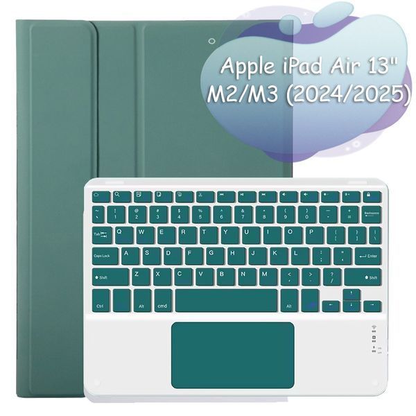 Чохол з бездротовою клавіатурою (TouchPad) BeCover для Apple iPad Air 13 (2024/2025) Dark Green (712603) 552184 фото