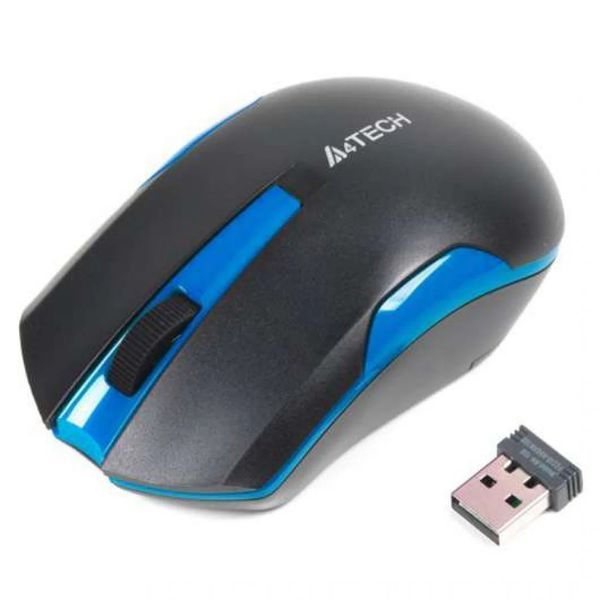 Миша бездротова A4Tech G3-200N Black/Blue USB V-Track 201638 фото