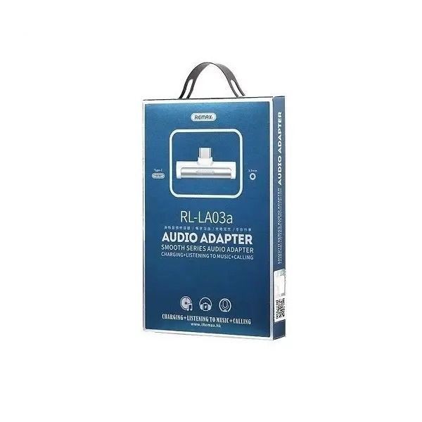Адаптер Remax RL-LA03a Smooth 2in1 USB Type-C-3.5mm/USB Type-C White (6954851298809) 519428 фото