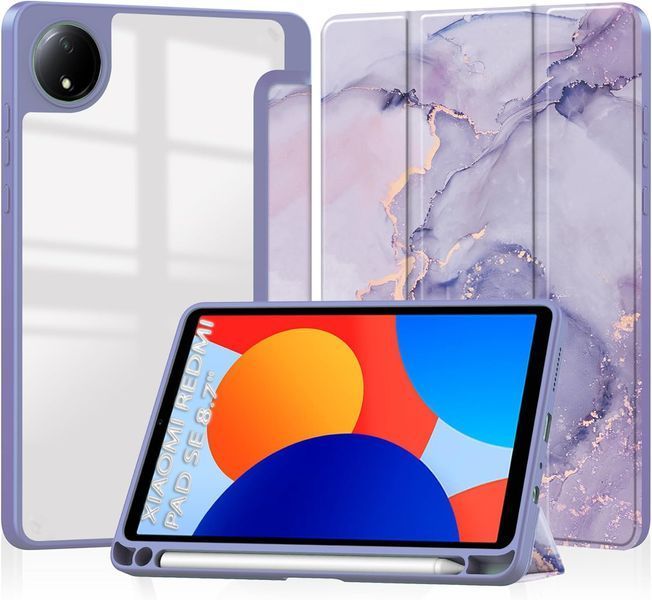Чохол-книжка BeCover Soft Edge TPU для Xiaomi Redmi Pad SE 8.7 Purple Marble (712577) 552169 фото