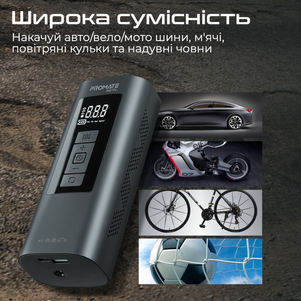 Автомобільний компресор Promate Aerify Black 541276 фото