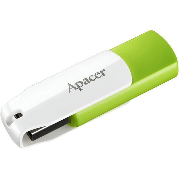 Флеш-накопичувач USB 64GB Apacer AH335 White/Green (AP64GAH335G-1) 254704 фото