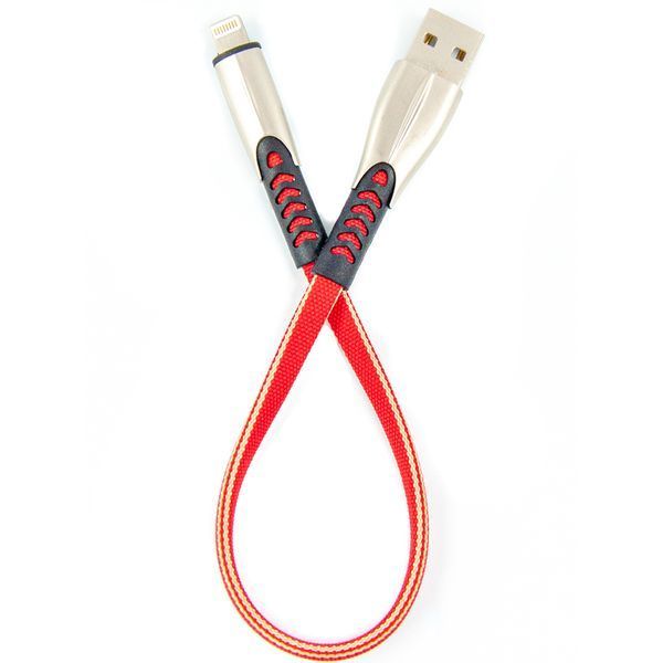 Кабель Dengos USB - Lightning (M/M) 0.25 м Red (PLS-L-SHRT-PLSK-RED) 369355 фото