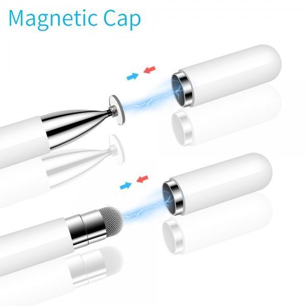 Стилус універсальний Goojodoq 2 в 1 Capacitive Drawing Point Ball White (1005001792837306W) 380633 фото