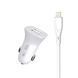 Автомобільний зарядний пристрій SkyDolphin SZ09L (2USB, 3.4A) White (AZP-000108) + кабель Lightning 463623 фото 1