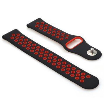 Ремінець BeCover Vents Style для Xiaomi iMi KW66/Mi Watch Color/Watch S1 Active/Haylou LS01/LS05 Black-Red (705803) 348653 фото