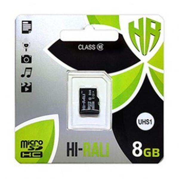Карта пам`ятi MicroSDHC 8GB UHS-I Class 10 Hi-Rali (HI-8GBSD10U1-00) 325293 фото