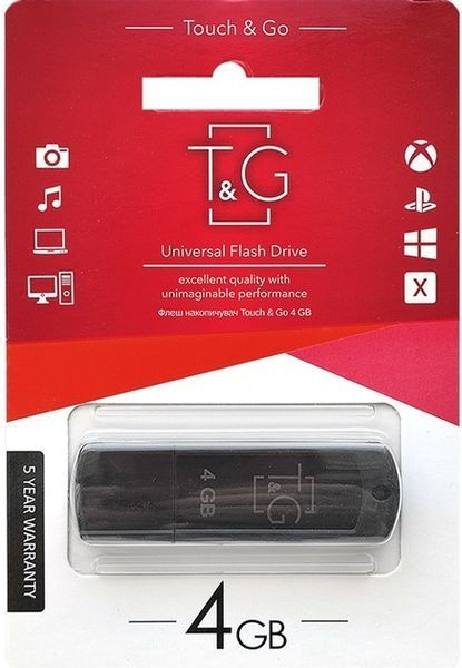 Флеш-накопичувач USB 4GB T&G 011 Classic Series Black (TG011-4GBBK) 305158 фото